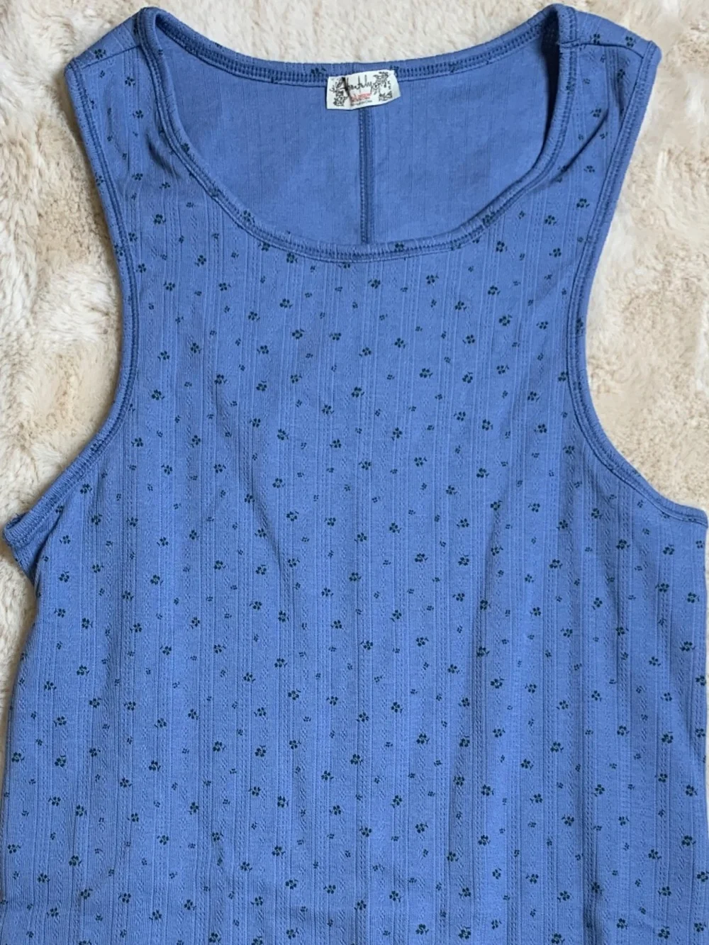 Free People Fresh In Love printed tank top blue floral sz M